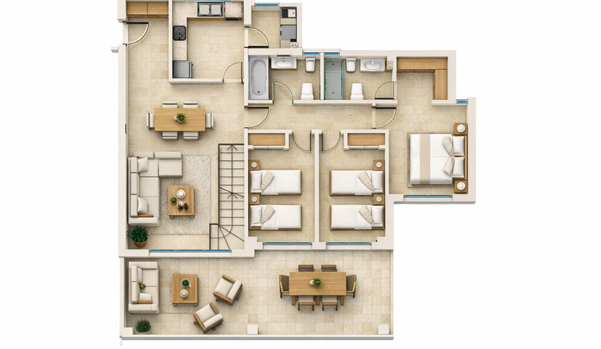 Portocala Forcall Bloque 1 2º-12ª, PLANO PP render